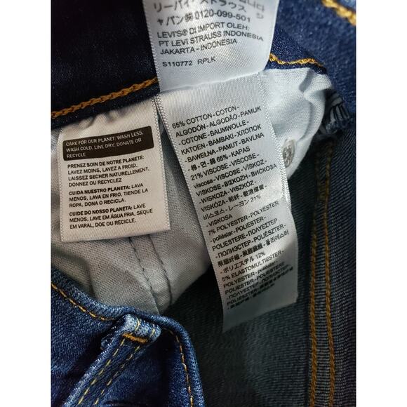 Levis 724 Jeans Size 0 Short Womens Blue Pants Stretch High Rise Straight NWT - Picture 5 of 16